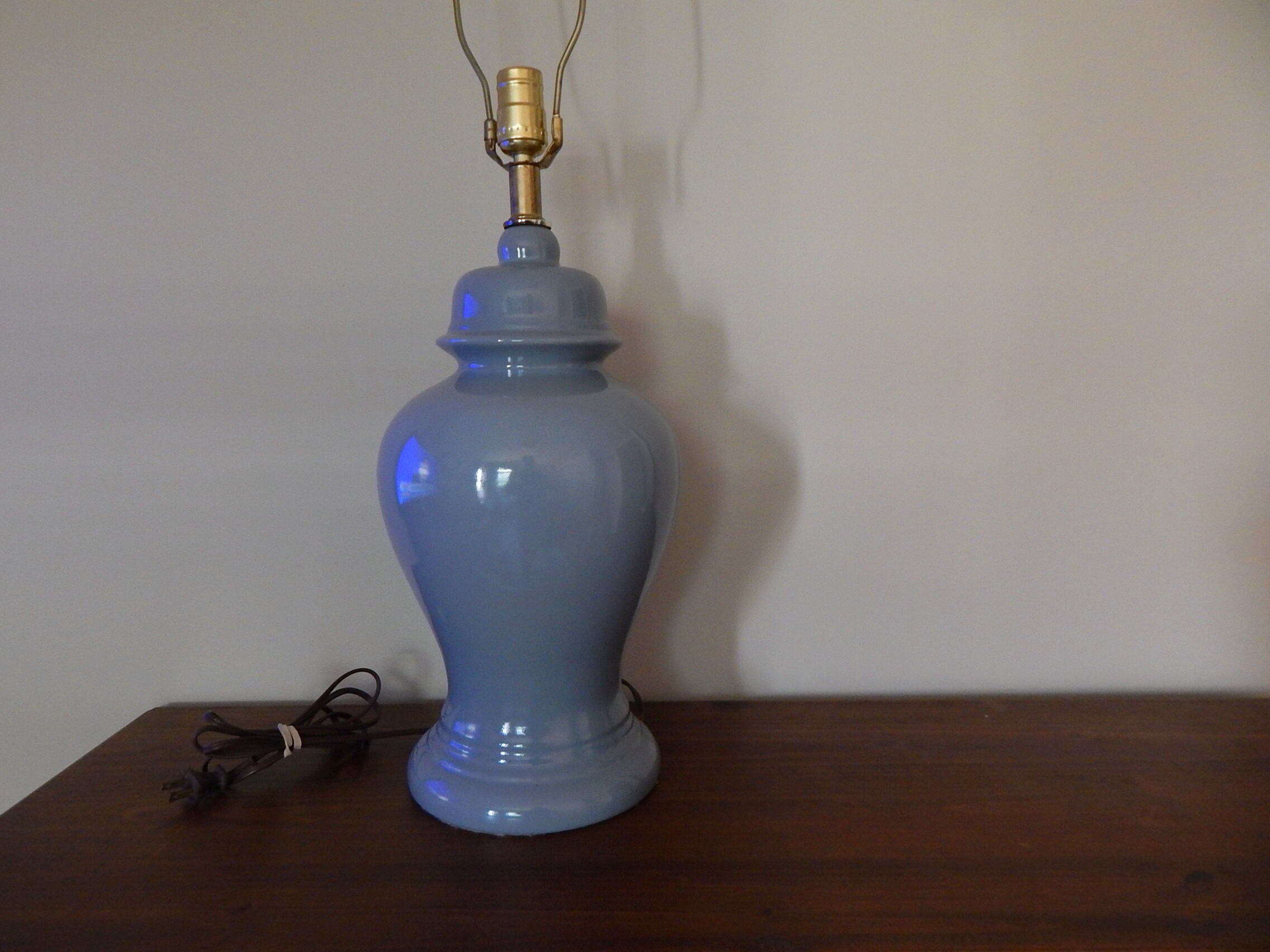 Vintage Ginger Jar Lamp Blue Ceramic Lamp Large Etsy