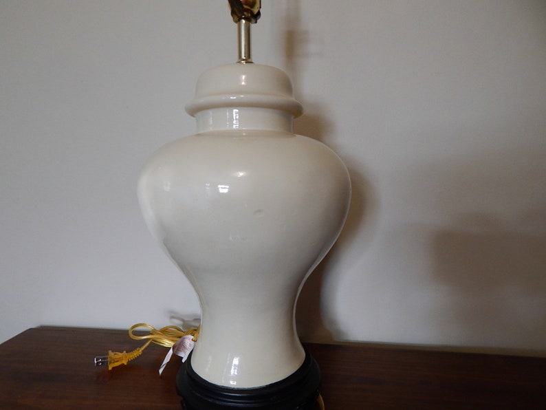 Vintage Ginger Jar Lamp Cream Lamp Large Lamp Etsy