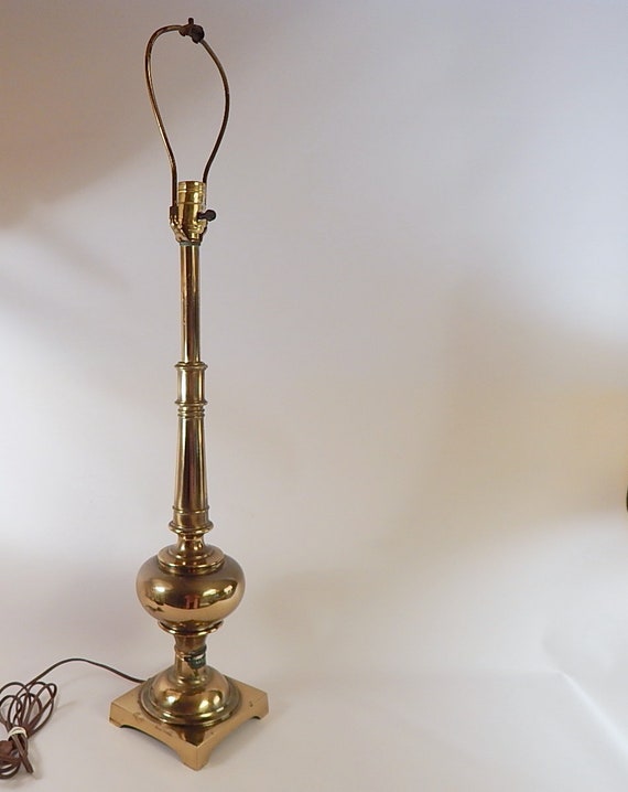 Vintage STIFFEL Brass Candlestick Table Lamp Hollywood Regency Etsy