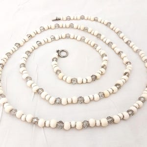 Bone and Glass Necklace and Body Chain