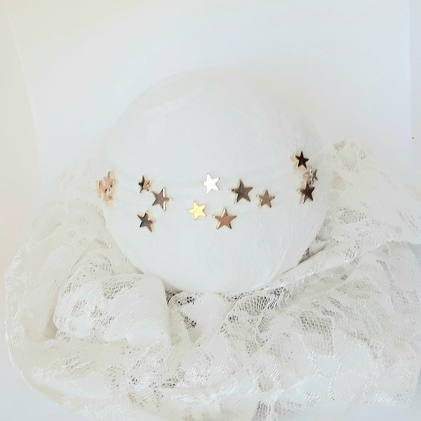 Twinkle Star Headband Star String Headband Mohair Headband Starry Night Yarn Gold Star  Headband Newborn Prop Infant Photography Headband