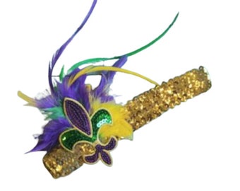 Fleur de lis Headband Mardi Gras Headband Louisiana Headband Mardi Gras Party Supplies