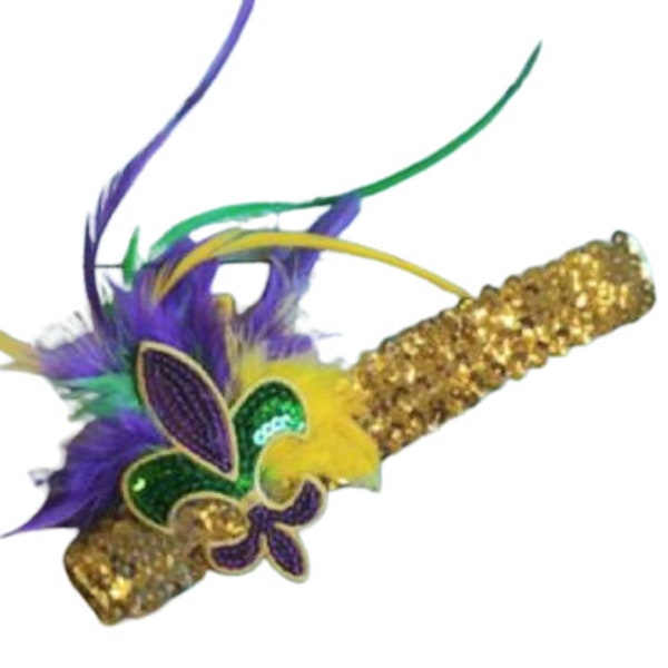 Fleur de lis Headband Mardi Gras Headband Louisiana Headband Mardi Gras Party Supplies