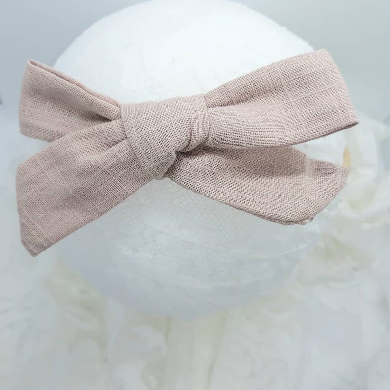 Nylon Newborn Headbands Newborn Photography Props Newborn Bow Bands Cream Headband Mint Headband Rose Headband image 6