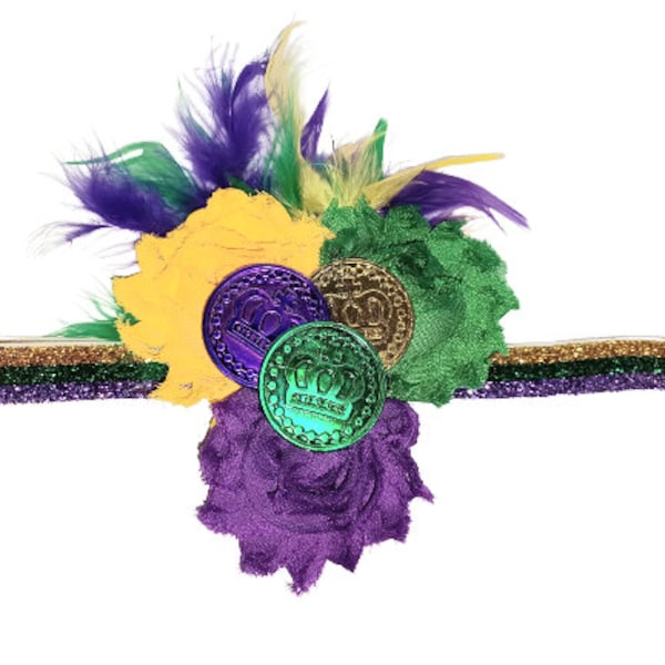 mardi gras knotted headband