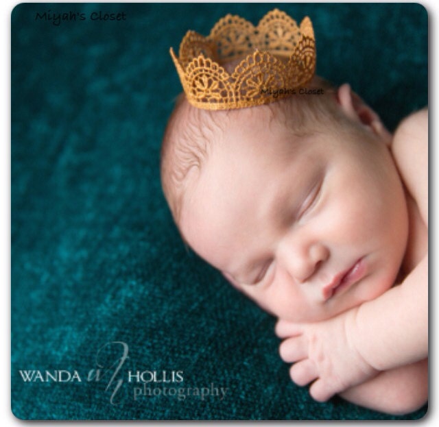 Golden King Lace Crown Boy King Crown Baby Baby Boy Photo Etsy