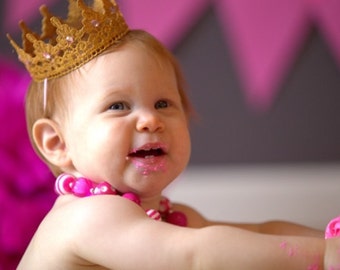 Prinses voor de dag ~ Gouden roze kroon prinses kroon peuter verjaardag hoed cake smash accessoires meisje verjaardag kroon peuter feest hoed