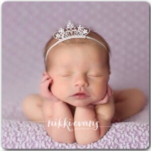 Princess Layla Rhinestone Newborn Photography Props Crown Rhinestone Tiara Newborn Crown Infant Rhinestone Crown Newborn Photo-prop