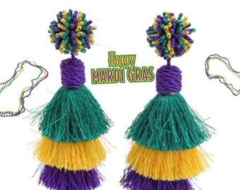 Mardi Gras Earrings, purple Green Yellow Jewelry Accessories, Mardi Gras Party, Mardi Gras Fast Mardi Gras Store, Mardi Gras clothes