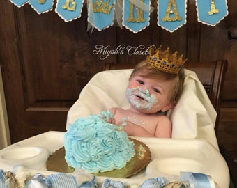 Prince For The Day ~ Boy Cake Smash Crown Boy Lace Crown Boy Birthday Hat