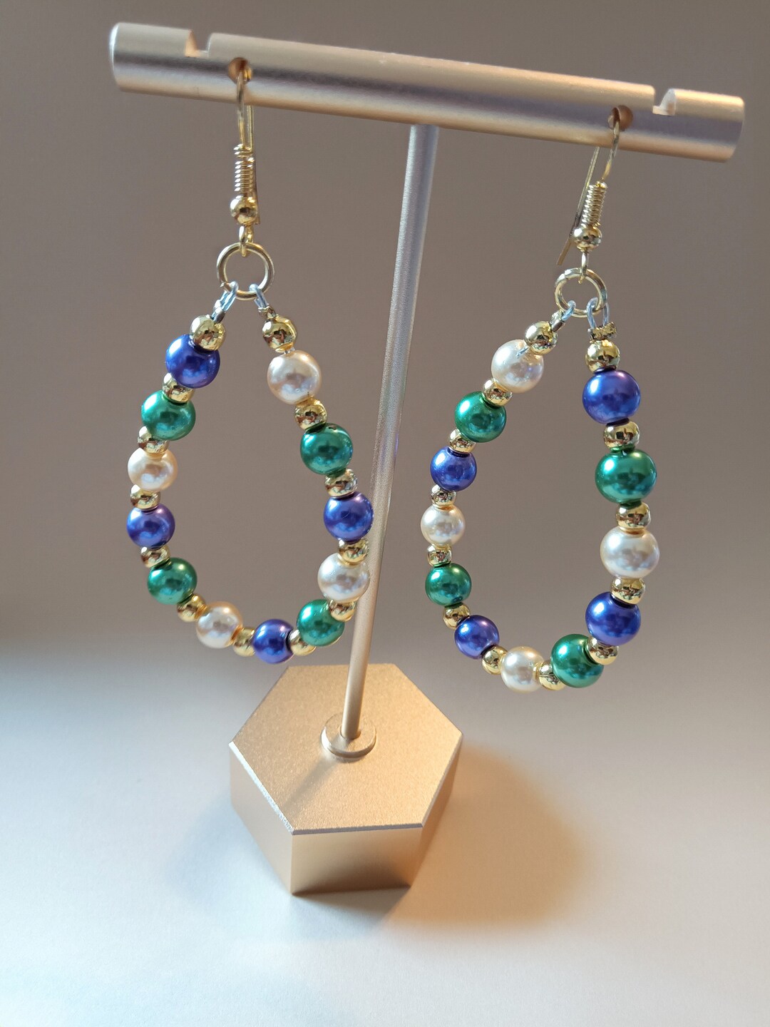 mardi gras hoop earrings