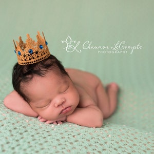 Little Prince Golden King Crown Golden Lace Crown Royal Blue Gold Crown Newborn Boy Baby Boy Crown Boy Crown Blue Fast Shipping