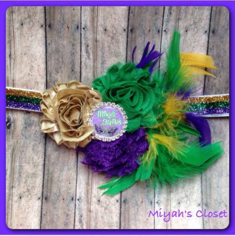 mardi gras headband girl