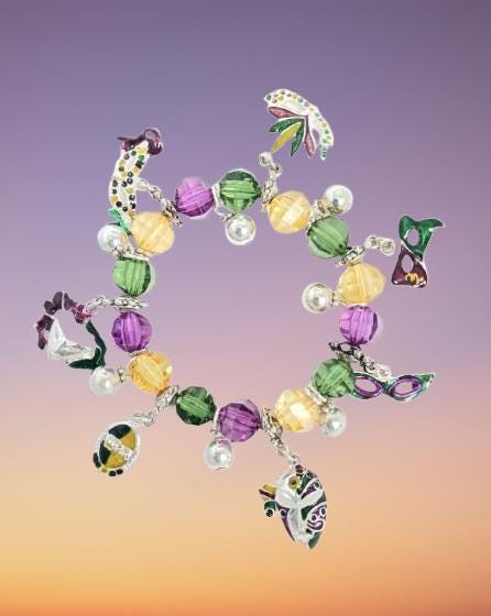 Bracciale multifilo con ametista, peridoto, quarzo citrino e cristallo – Isotta Gioielli