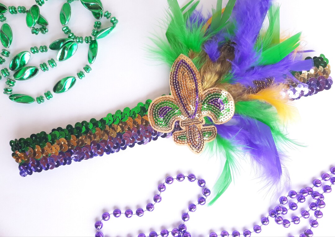 All That Jazz Mardi Gras Headband Mardi Gras Gala Fleur De Lis Parade