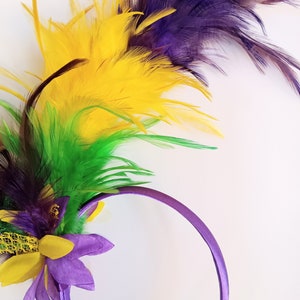Mardi Gars Feather Flapper Pannband Mardi Gras Pannband Fast Ship Mardi Gras Pannband bild 3