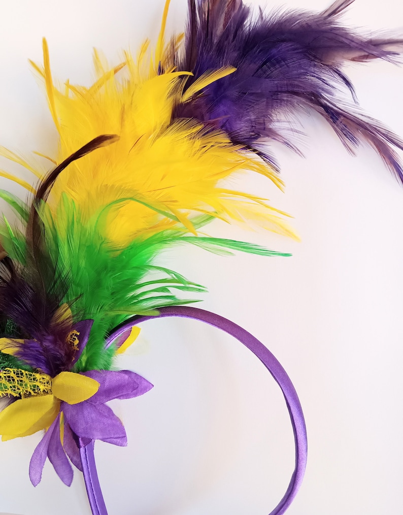Mardi Gars Feather Flapper Pannband Mardi Gras Pannband Fast Ship Mardi Gras Pannband bild 3