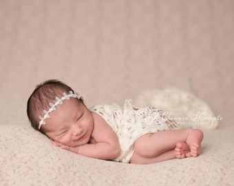 Princess Abigail ~ Newborn Headband Christening Headband Baptism Headband Newborn Photoprop Newborn Christening Headband Newborn Props