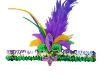 Mardi Gras Headband Sequin Mardi Gras Headband New Orleans Headband Nola Headband Mardi Gras Ball Mardi Gras Party Mardi Gras Birthday