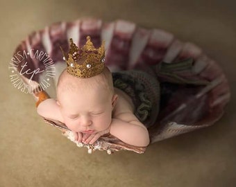 Pearl Crown Antique Gold Crown Newborn Crown Newborn Photo Photography Newborn Girl