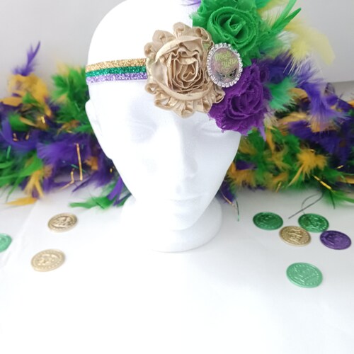 Mardi Gras Glitter Headband Carnival Headband Louisiana Etsy