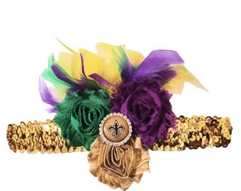 Fluer di Lis Mardi Gras Headband Hair Piece Mardi Gras Hair Clip