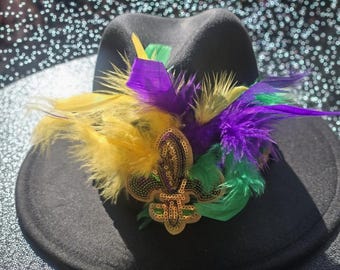 Fedora Mardi Gras Mardi Gras Parade Ball Krewe Fat Tuesday Mardi Gras Hat Expédition rapide