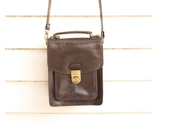 FREE SHIPPING! Vintage Brown Shoulder Leather Brown Bag. Cross Body bag. Woman bag