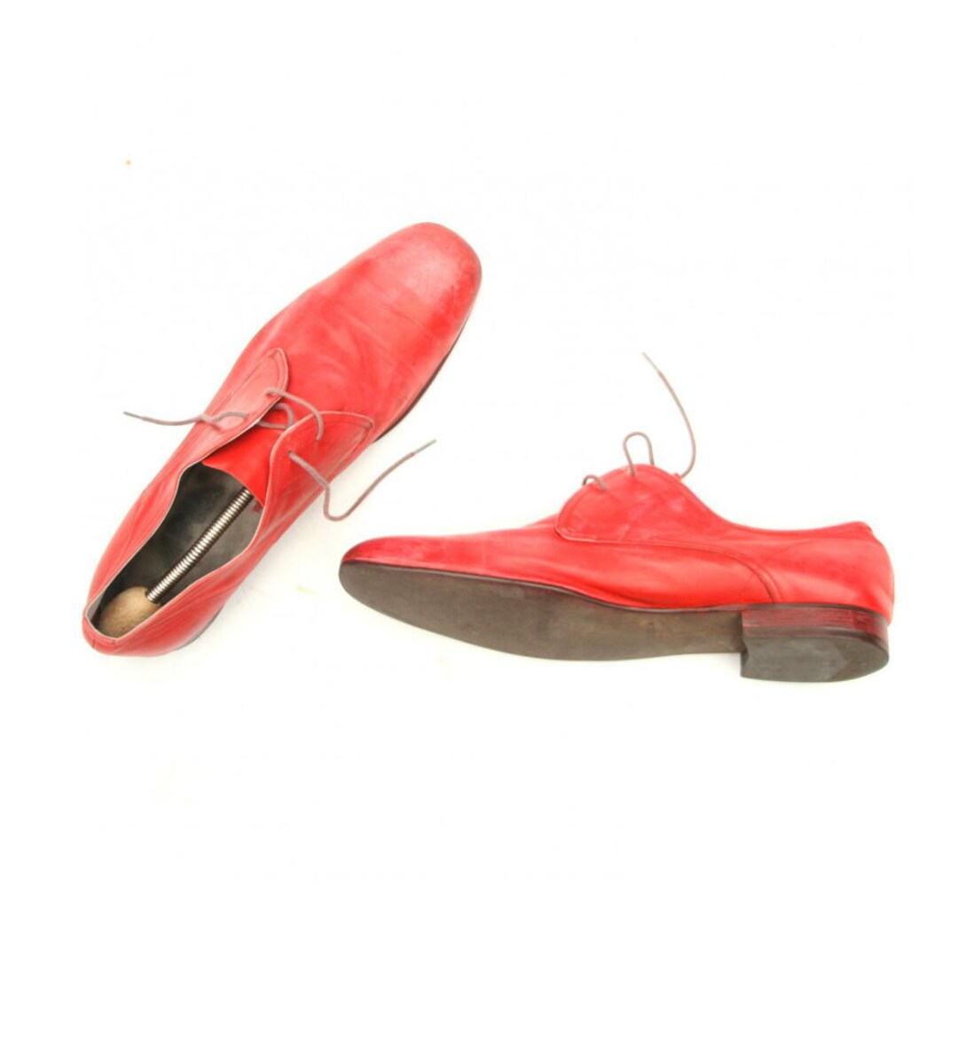 FREE SHIPPING Red Genuine Leather Men s Vintage Shoes Angel Infantes Etsy