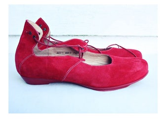 Unique red  genuine leather Think! shoes