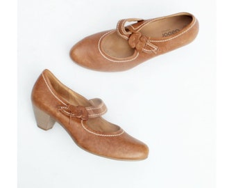 FREE SHIPPING! Vintage real leather Gabor cognac Shoes