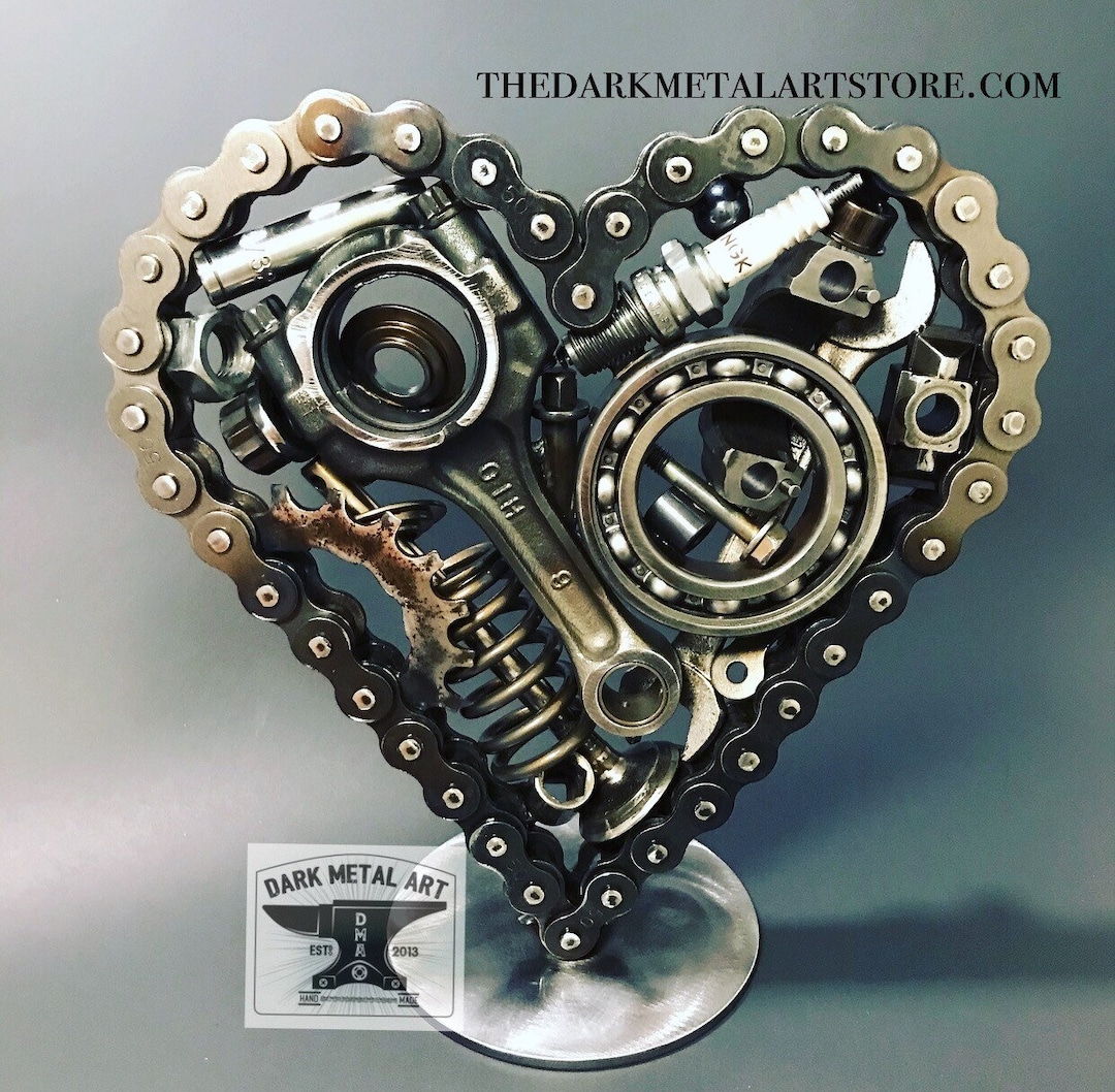 Handmade Heart Sculpture: Motorhead Gift - Etsy