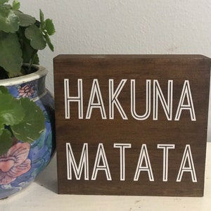 hakuna matata - no worries - farmhouse disney sign - mickey mouse sign -  tiered tray decor - handmade disney sign