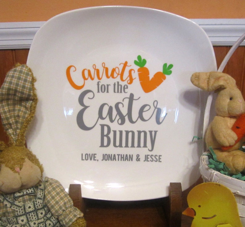 Carrots for the Easter Bunny Personalized Easter Plate best Etsy