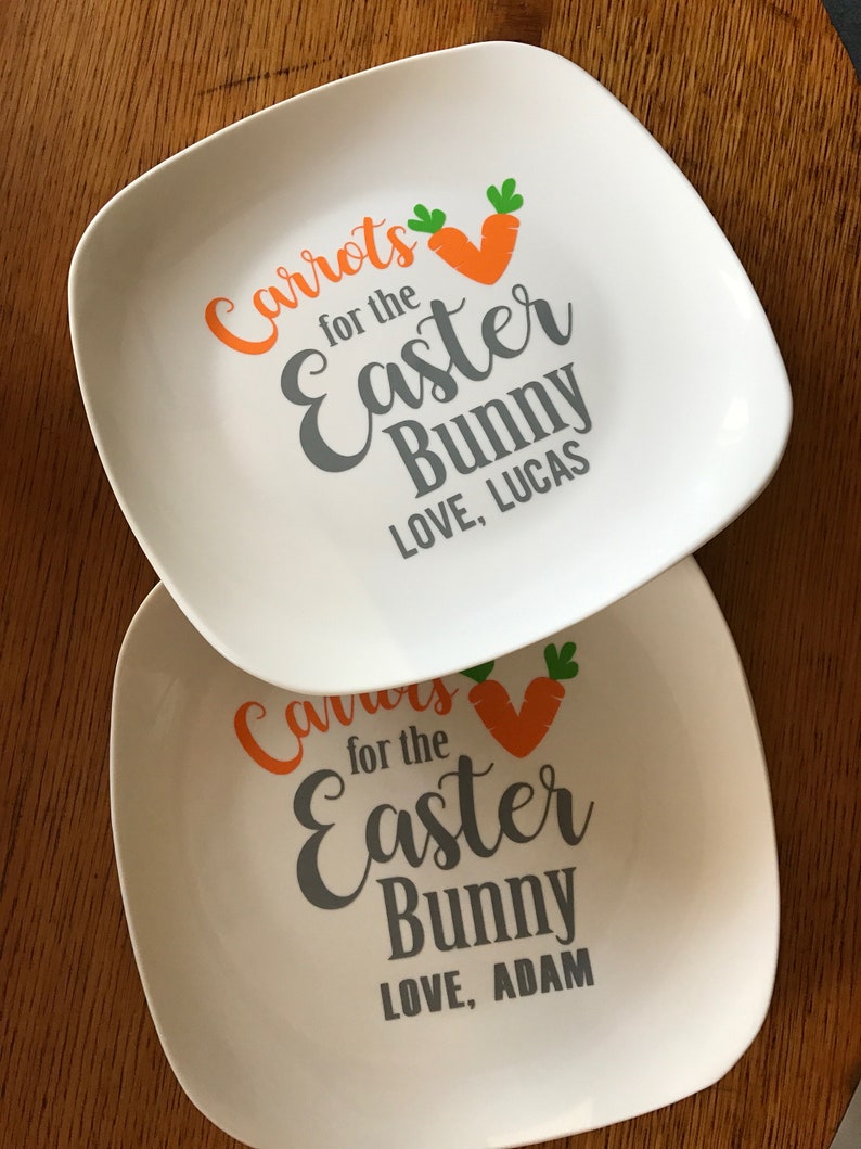Carrots for the Easter Bunny Personalized Easter Plate best Etsy