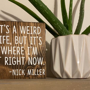 It’s a weird life, but it’s where I’m at right now- nick miller quote - new girl quote sign - New Girl TV Show decor - wood sign