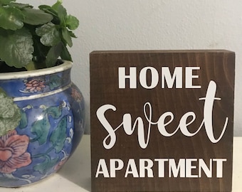 home sweet apartment - new home sign - housewarming sign - first apartment sign - entryway sign - family sign