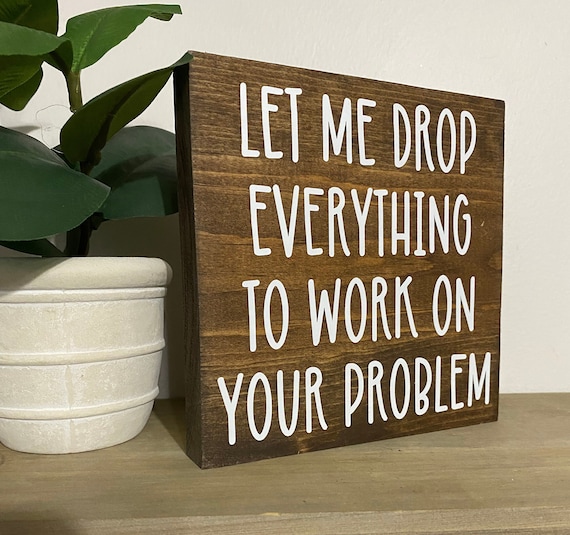 Funny Office Decor Cluster Fixer Wood Block Box Sign Desk