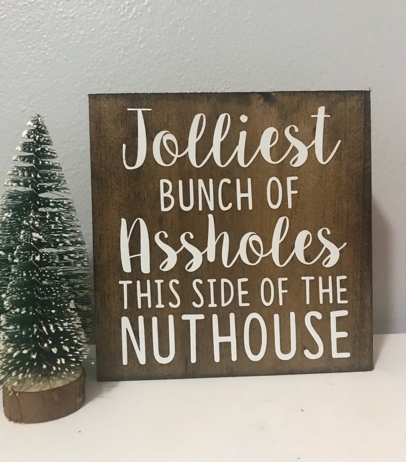 Jolliest bunch wood sign Christmas Vacation sign Jolliest  Etsy