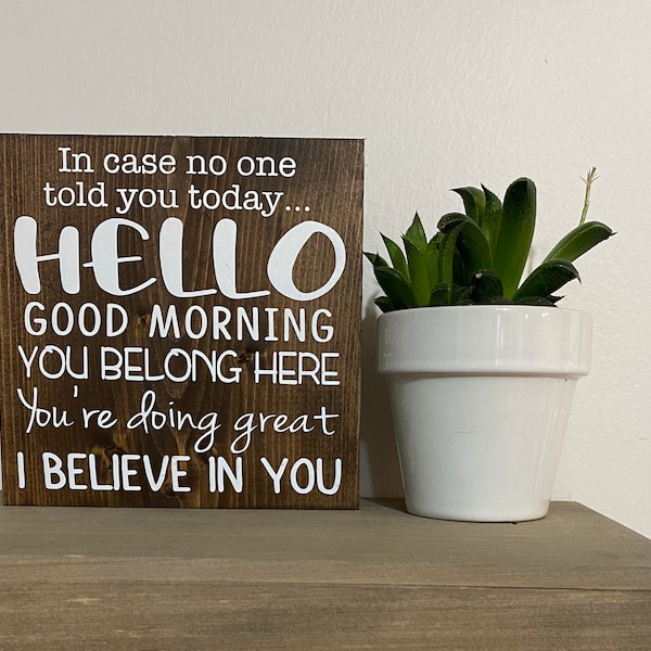 In case no one told you today - classroom quotes - motivational student sign - inspirational decor - you belong here - I believe in you