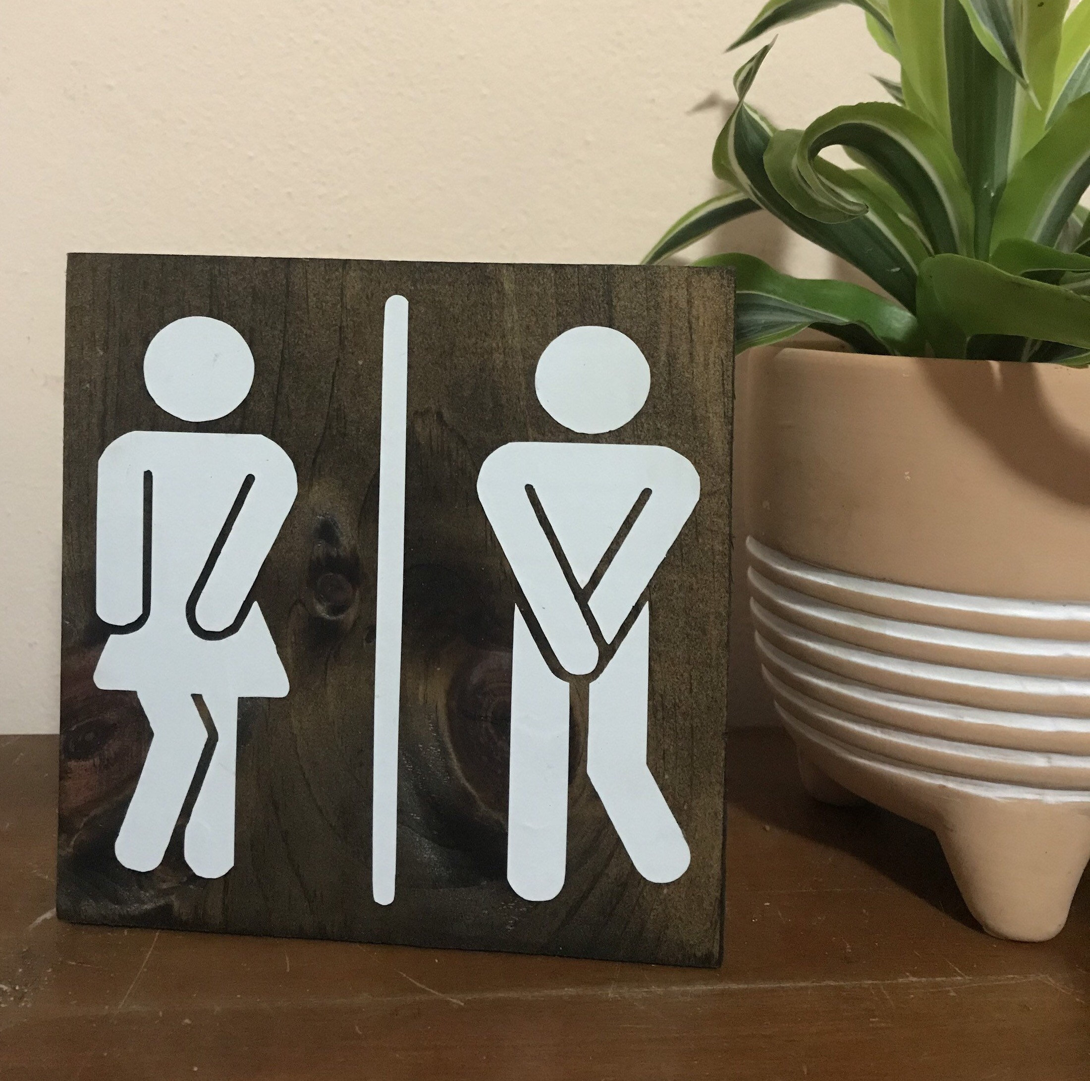 Divertido letrero de baño signo de baño de madera de baile | Etsy