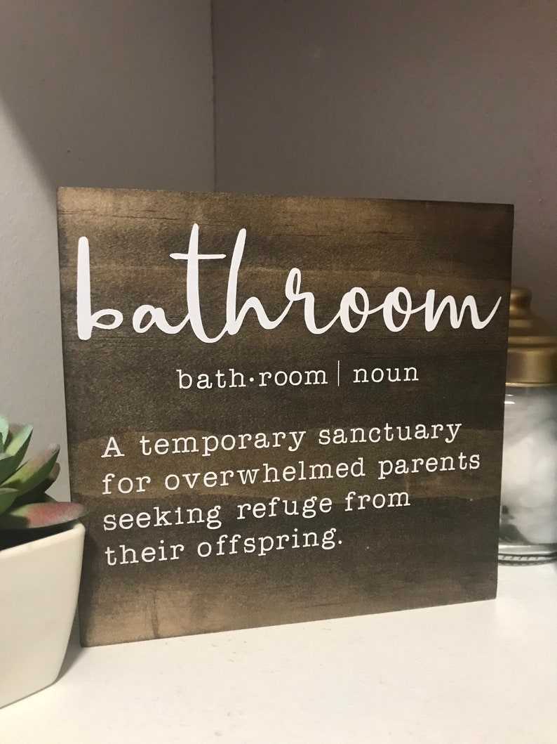 Bathroom Definition Sign Parents Bathroom Sign Etsy