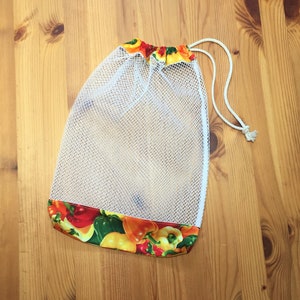 Reusable Produce Bags, Mesh & 100% Cotton, Drawstring Grocery bags for Vegetable and Fruit, Market shopping bags, Eco friendly, Zero waste.