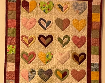 Heart Throb Wall or Doll Quilt