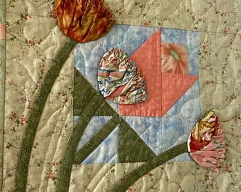 Monet Meets the Emperor, small wall quilt