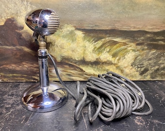 1940’s RCA MI-6228 Chrome Bullet-Style Microphone with Original Stand and Cord