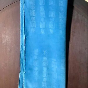 One of a Kind Shibori Hand-Dyed Indigo Scarf 100% Silk with Hand-Wrapped Edges