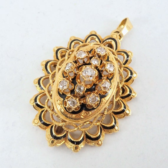 Extraordinary 18K solid gold pendant Victorian er… - image 9