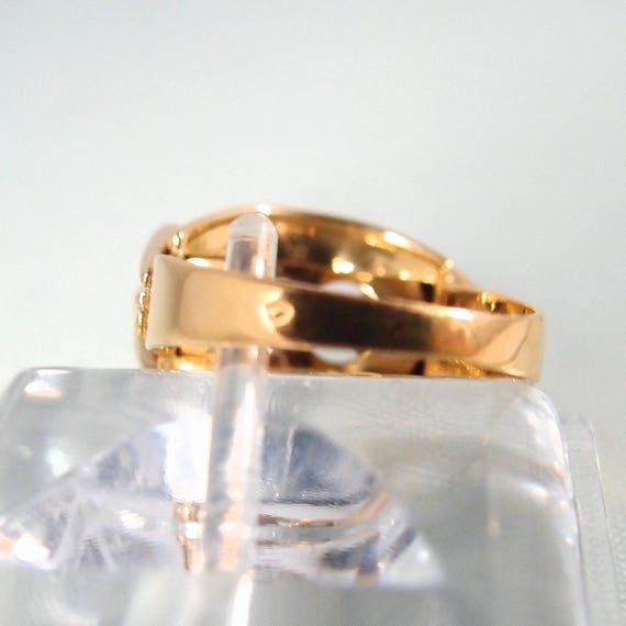 Art Deco 18K Solid Gold Ruby Ring, Stamped French… - image 7