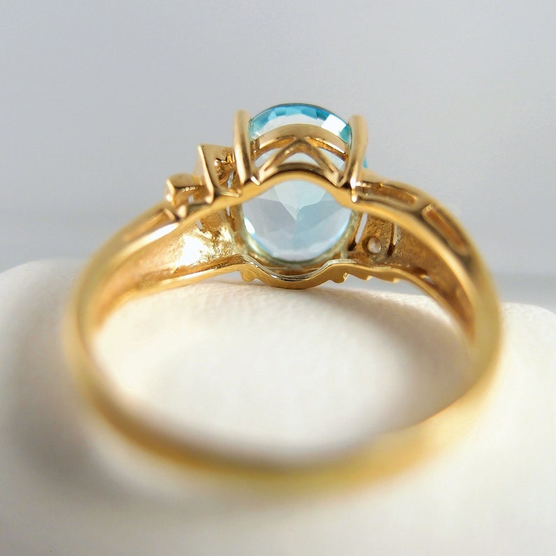 Stunning 18K Solid Gold and Natural Topaz Ring Diamond - Etsy